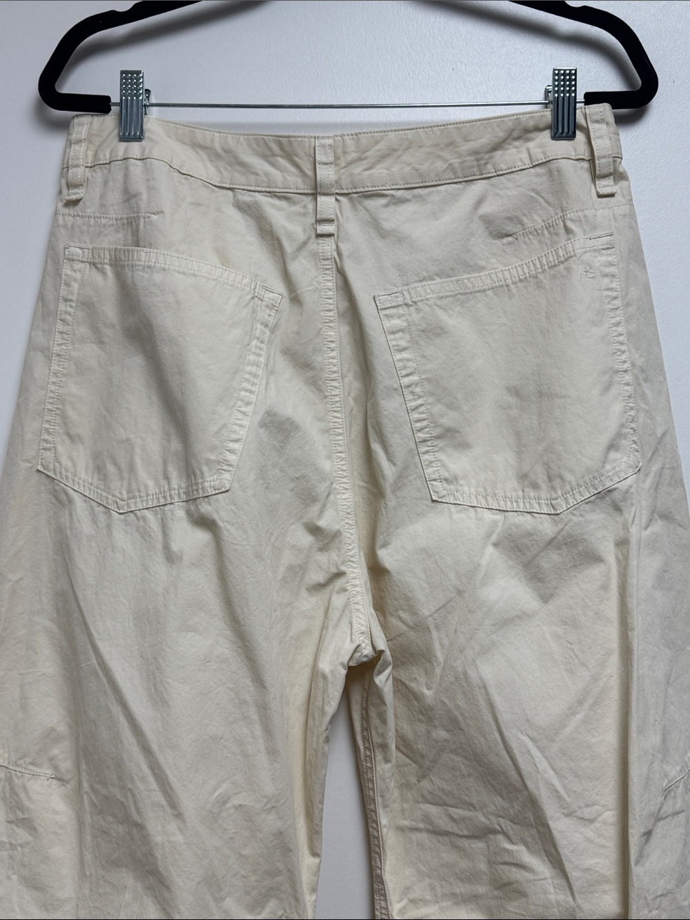 Charlie Cotton Barrel Leg Pants In Cream Rag & Bone Size 10 Trendy Summer Staple - Picture 8 of 9